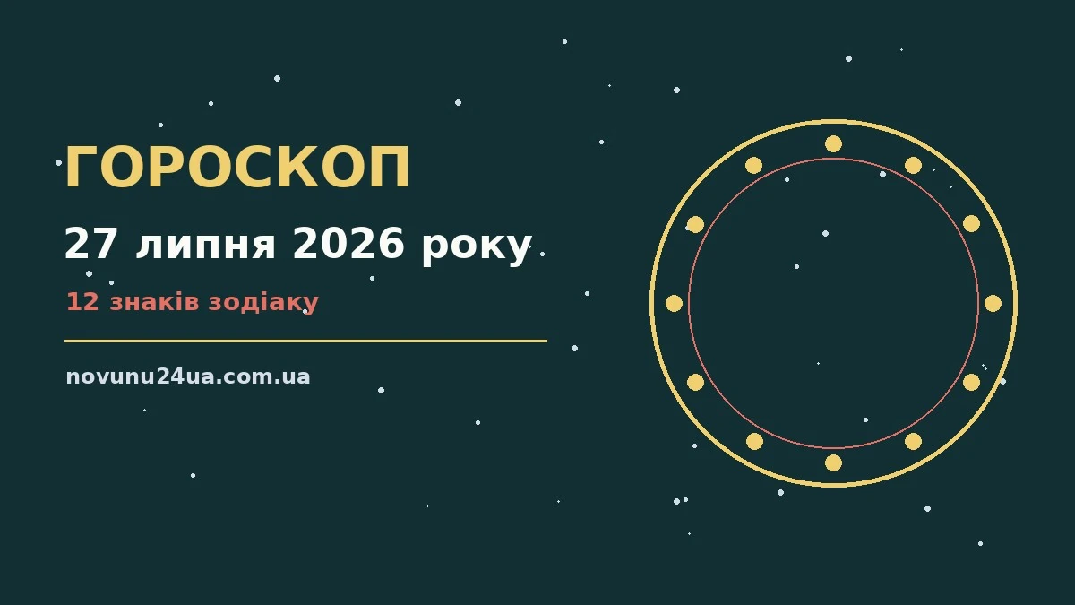 Зоряне небо над міською площею у понеділок, символ щоденного гороскопу на 27 липня 2026 року