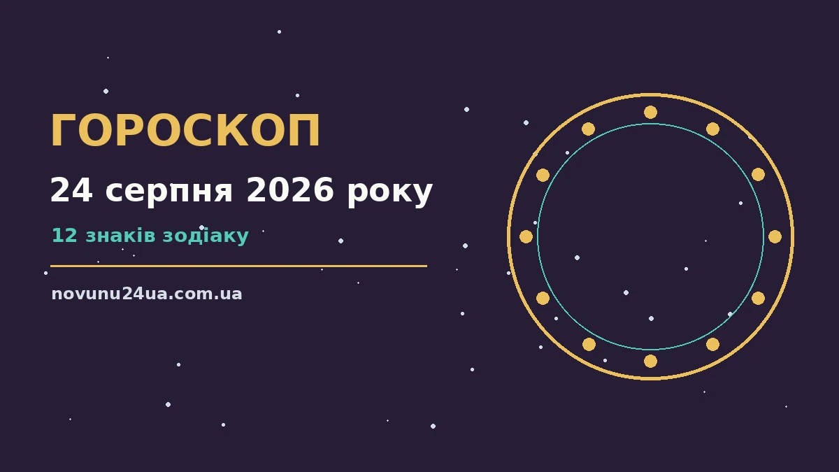 Гороскоп на 24 серпня 2026 року на тлі ранкового блокнота з планами і чашкою кави