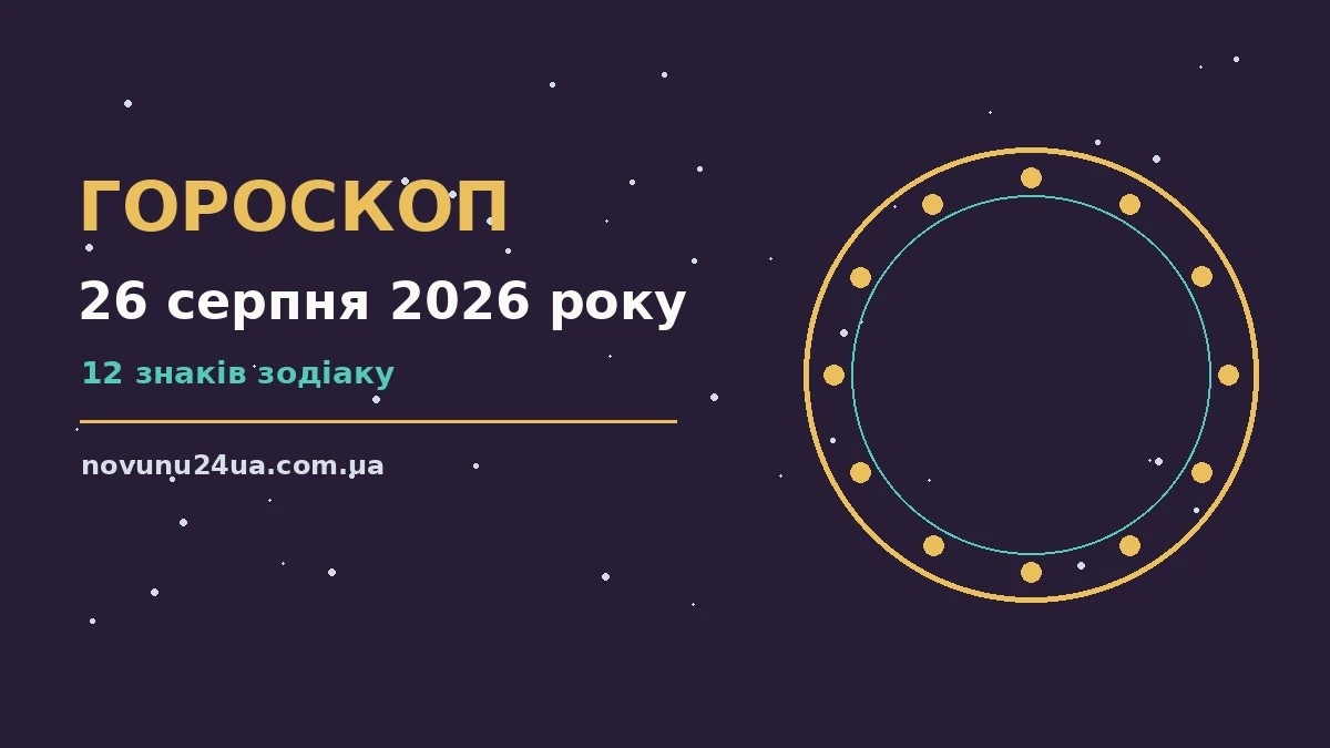 Зодіакальний фон для щоденного гороскопу на 26 серпня 2026 року